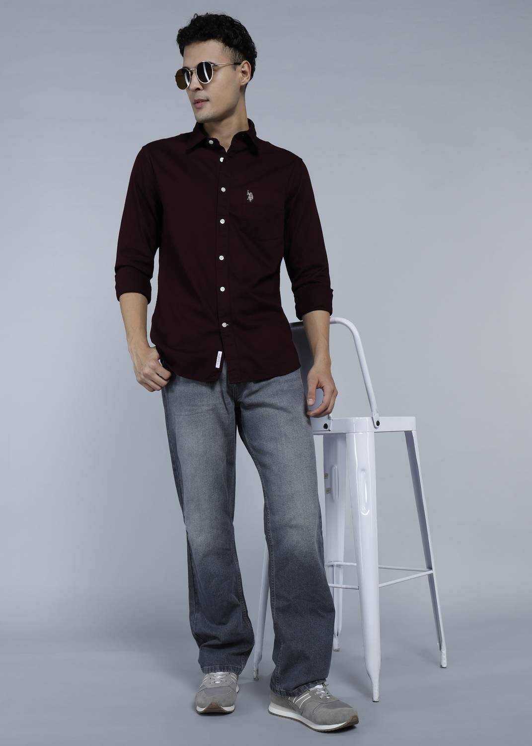 U.S. POLO ASSN. Men Maroon Casual Shirt - Image 2