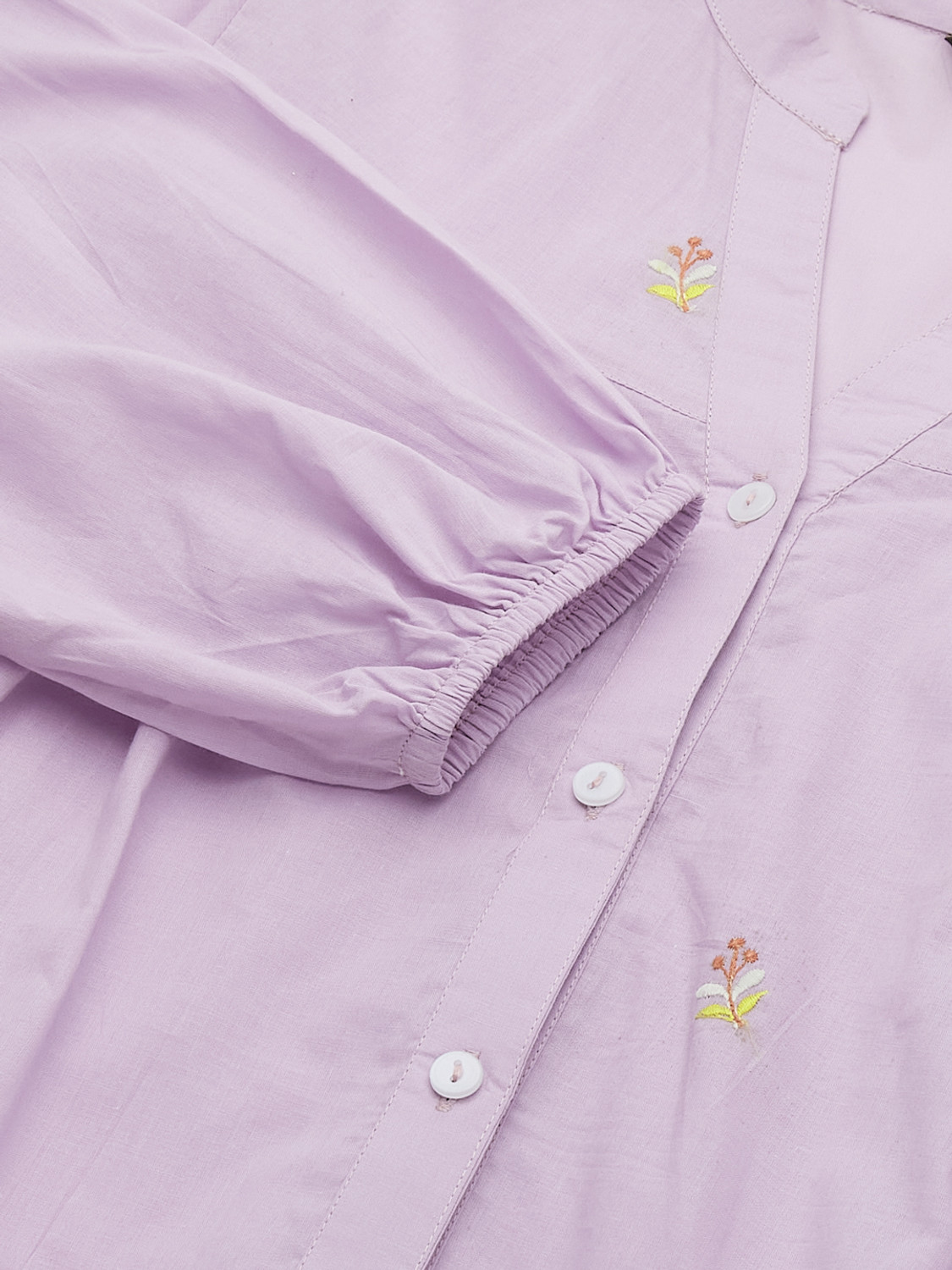 Image of J TURRITOPSIS Women Embroidered Casual Purple Shirt