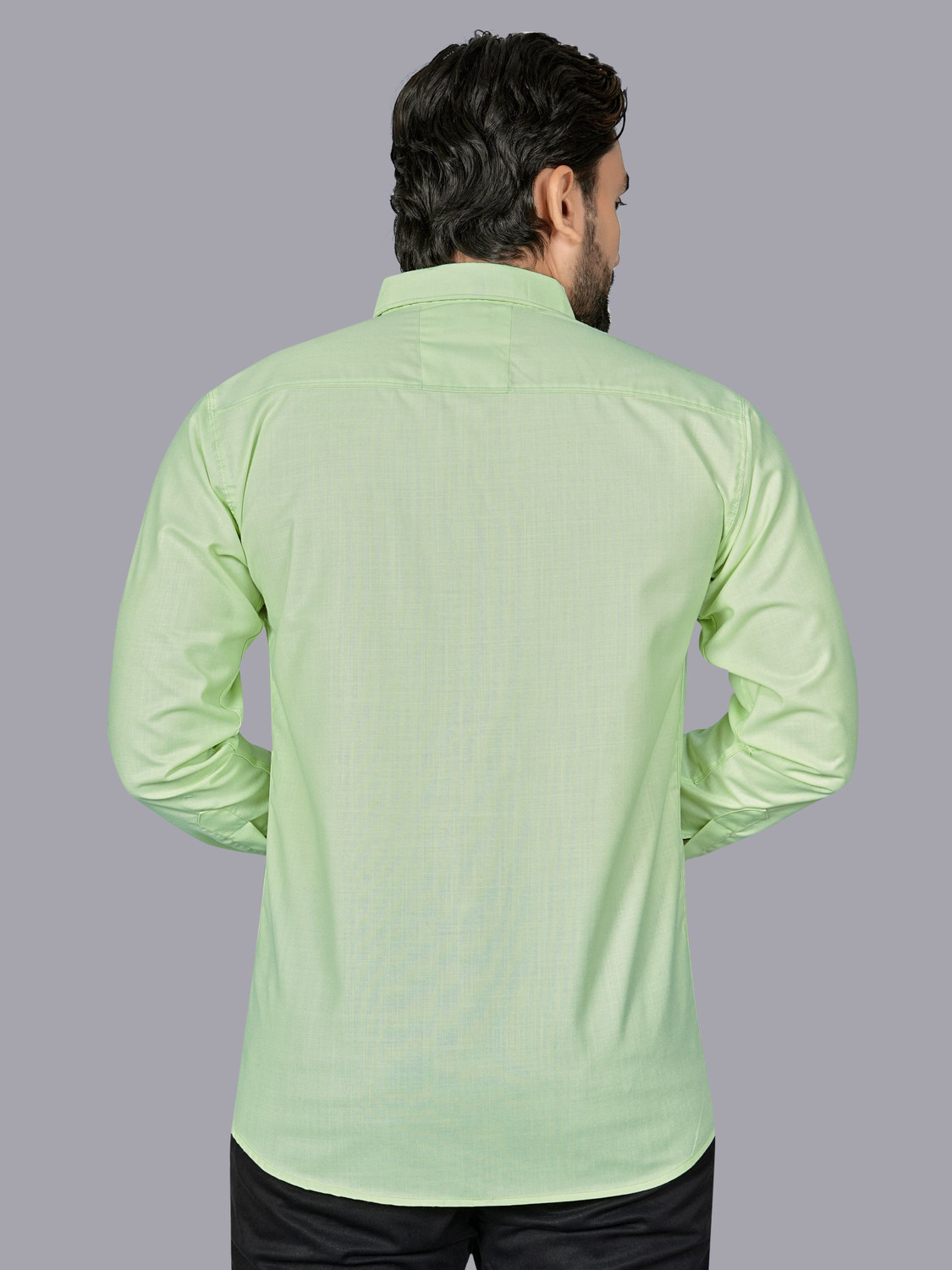Image of REJIO Men Solid Casual Light Green Shirt