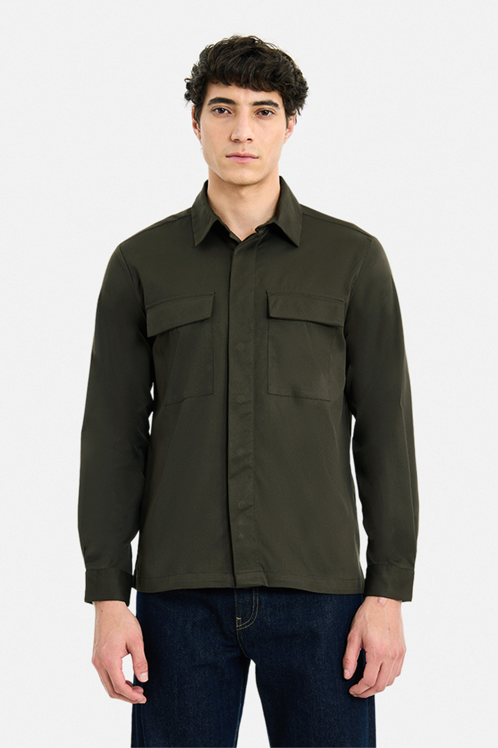Image of Snitch Men Regular Fit Solid Spread Collar Casual Shirt