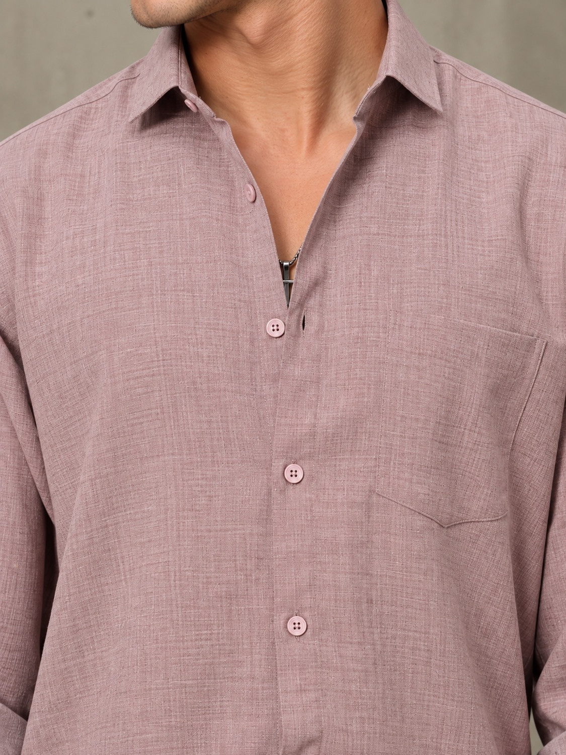 Image of Roadster Men Solid Casual Pink Shirt