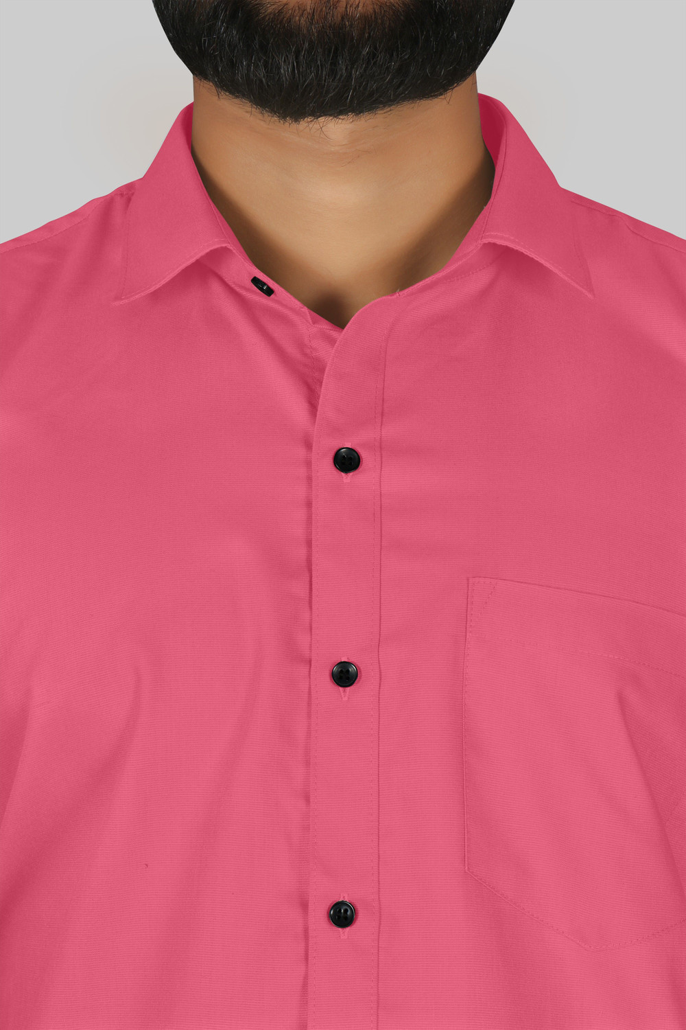 Image of FIBERMILL Men Solid Formal Pink Shirt