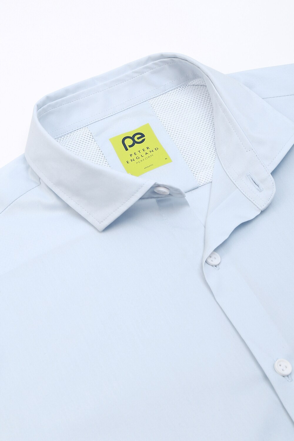 Image of PETER ENGLAND Men Solid Formal Blue Shirt