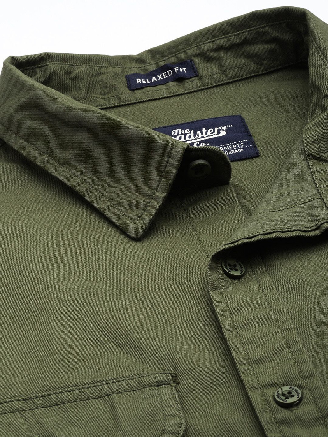 Image of Roadster Men Solid Casual Green Shirt