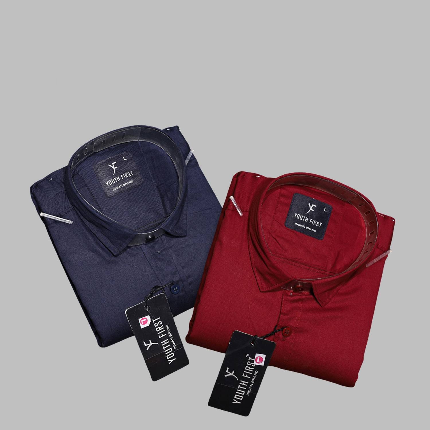 youth first Men Relaxed Fit Fit Solid Spread Collar Formal Shirt
