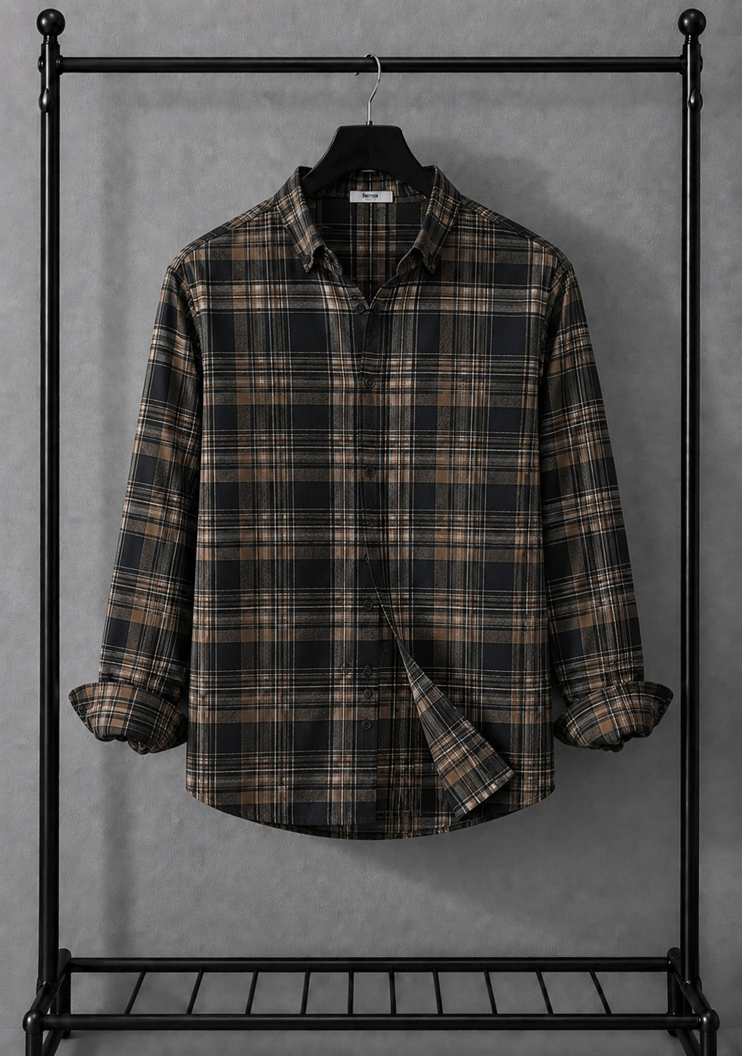 Image of Craftedlinen Men Checkered Casual Multicolor Shirt