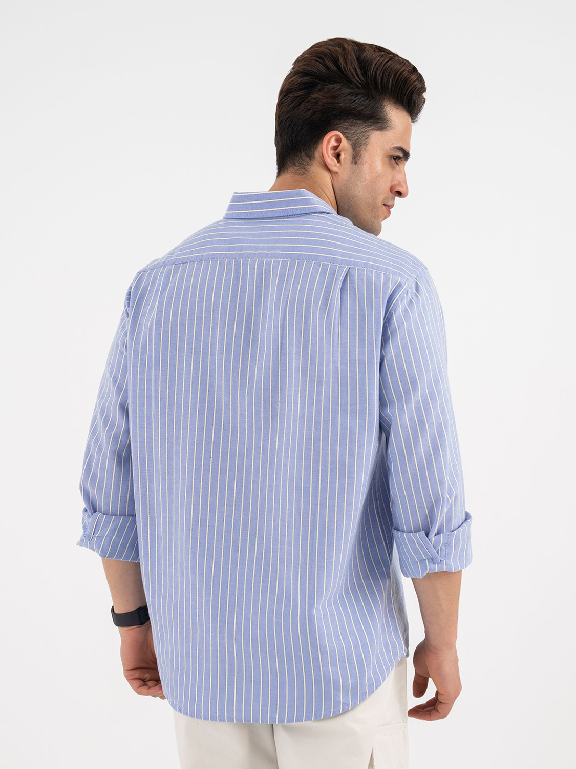 Image of RED TAPE Men Striped Casual Blue Shirt