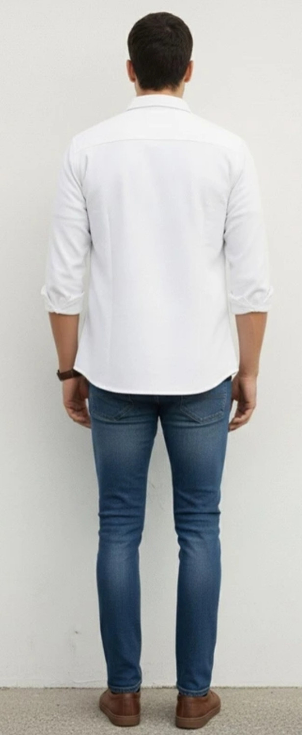 Image of BJM ENTERPRISE Men Solid Casual White Shirt