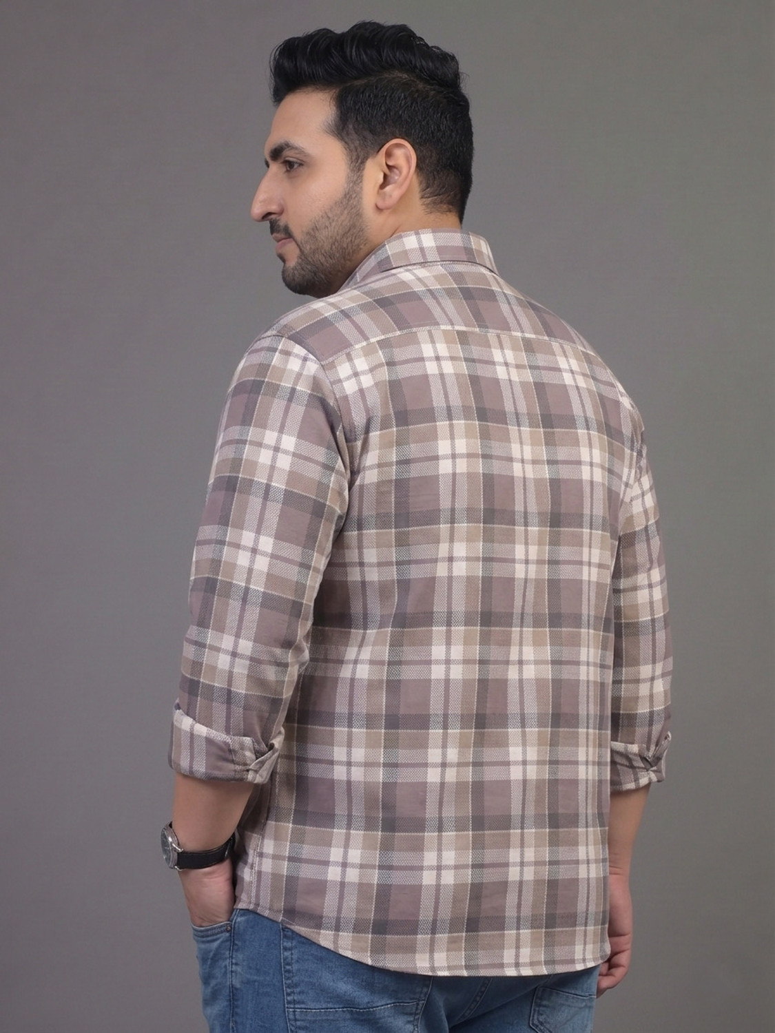 Image of YELLOWDASH Men Checkered Casual Multicolor Shirt