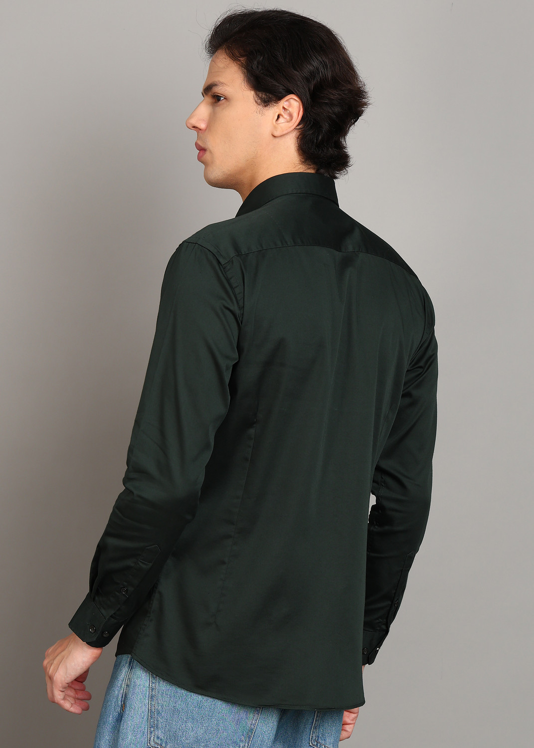 Image of KILLER Men Solid Casual Green Shirt