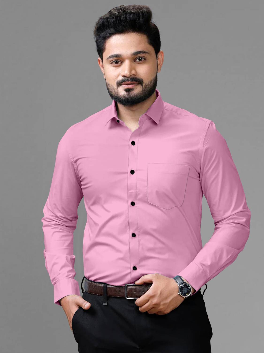 DHADUK Men Pink Formal Shirt - Image 1