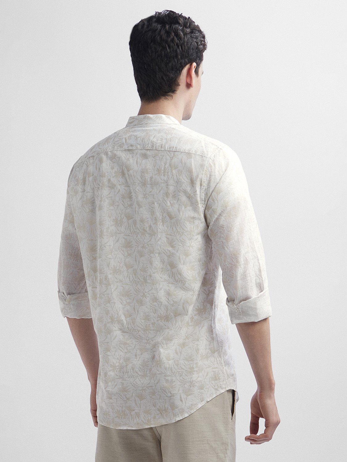 Image of PETER ENGLAND Men Printed Casual White Shirt
