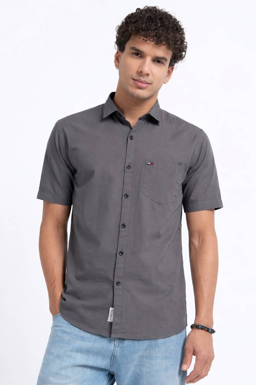 U.S. Pitchers Men Grey Casual Shirt - Image 1