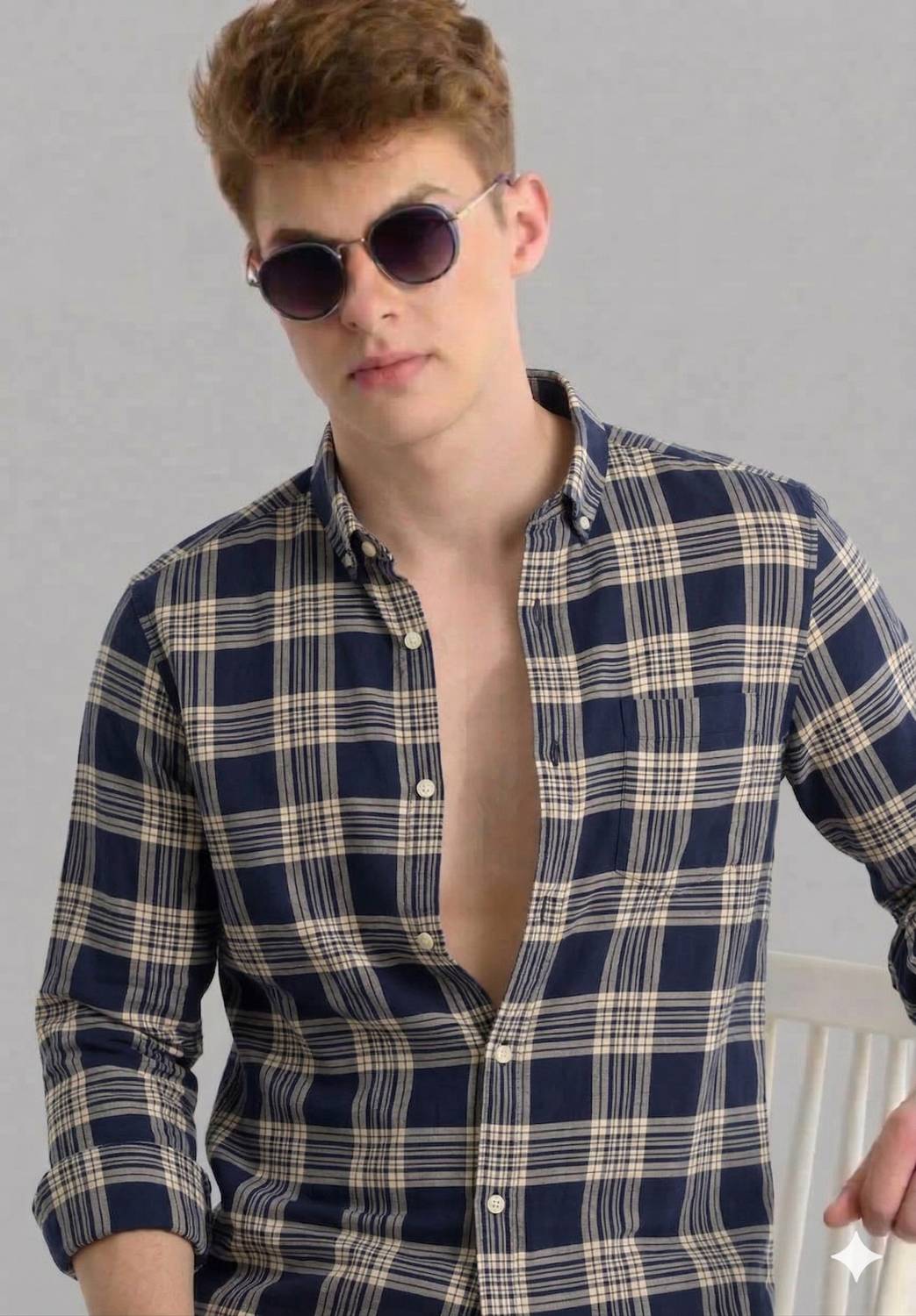 youth first Men Regular Fit Checkered Spread Collar Casual Shirt