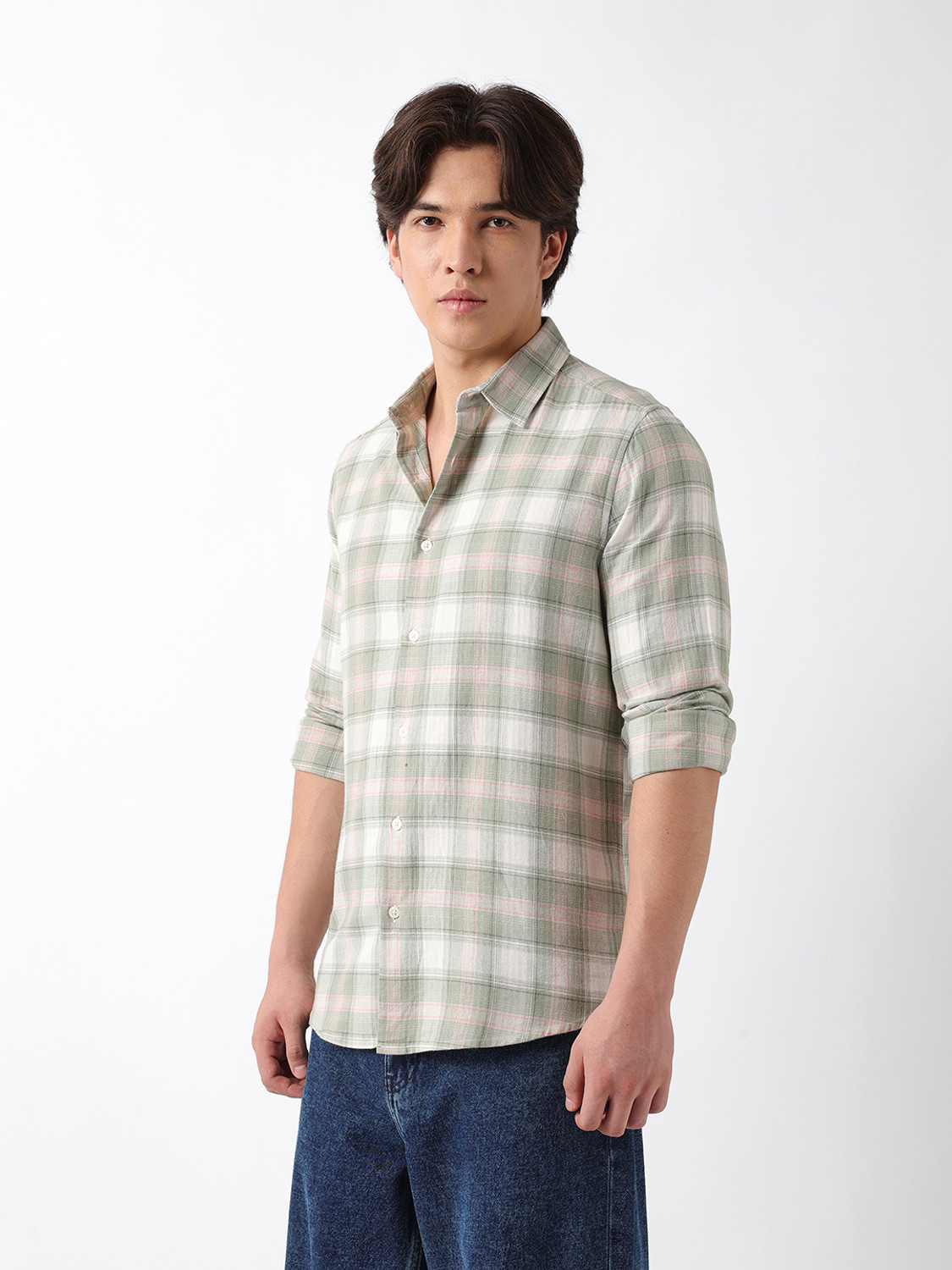 Image of THE BEAR HOUSE Men Checkered Casual Multicolor Shirt