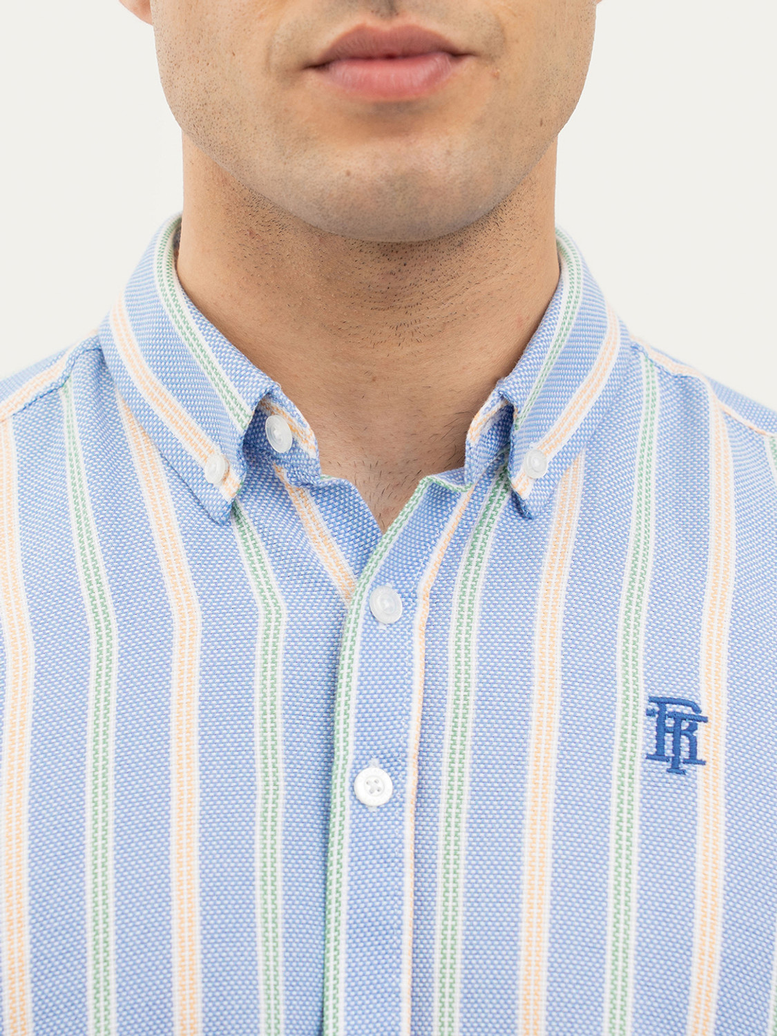 Image of RED TAPE Men Striped Casual Blue Shirt