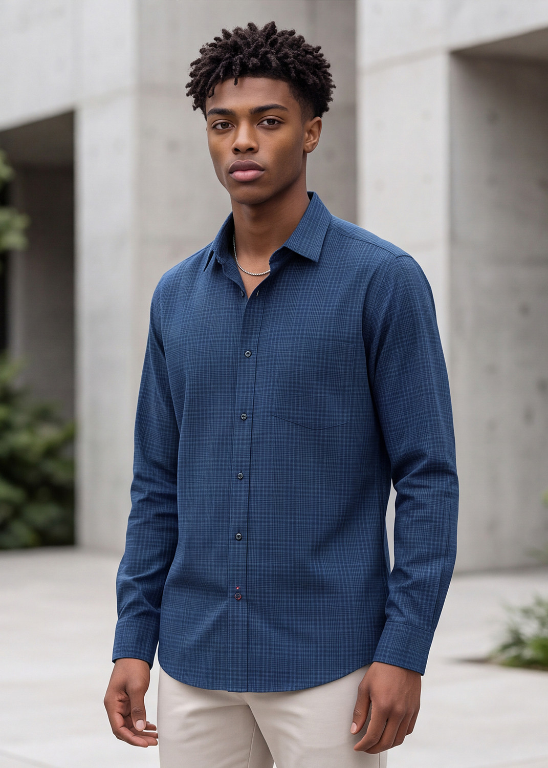 Image of KILLER Men Slim Fit Checkered Formal Shirt