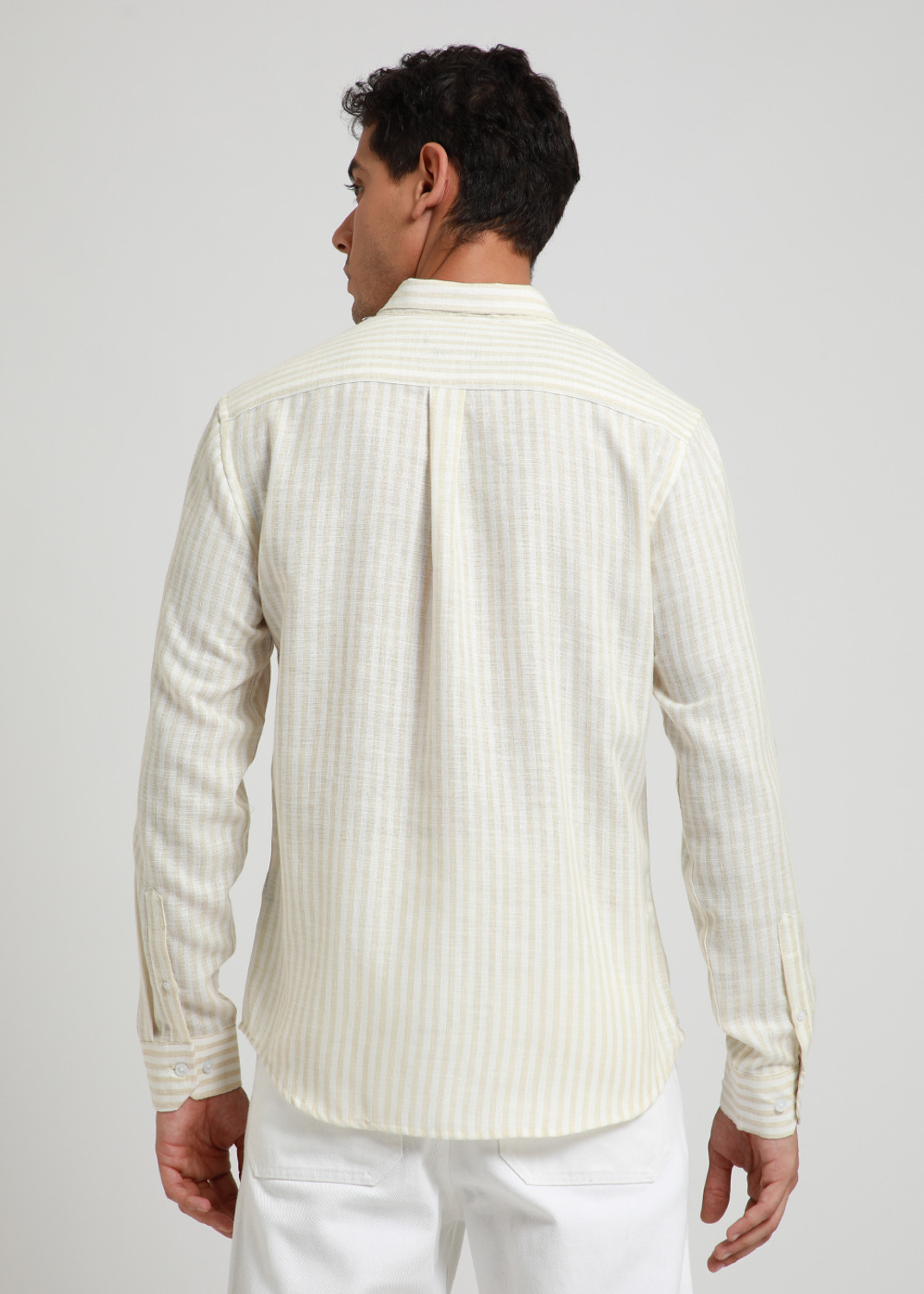 Image of Banana Club Men Self Design Casual Beige Shirt