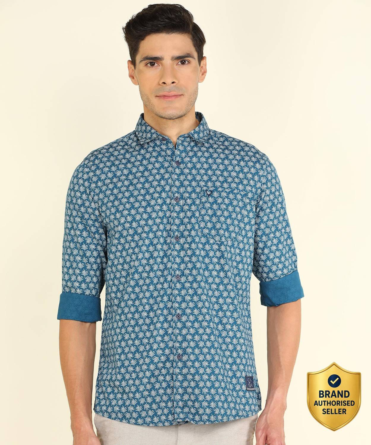 Allen Solly Men Printed Casual Blue Shirt