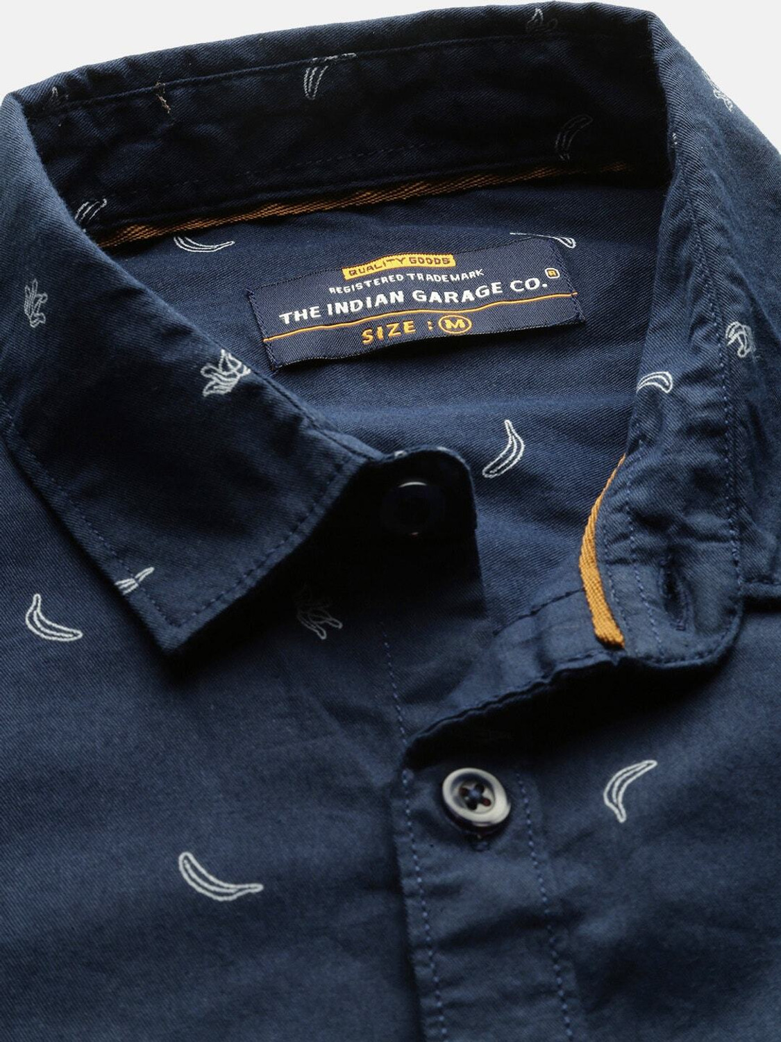 Image of The Indian Garage Co. Men Graphic Print Casual Blue Shirt