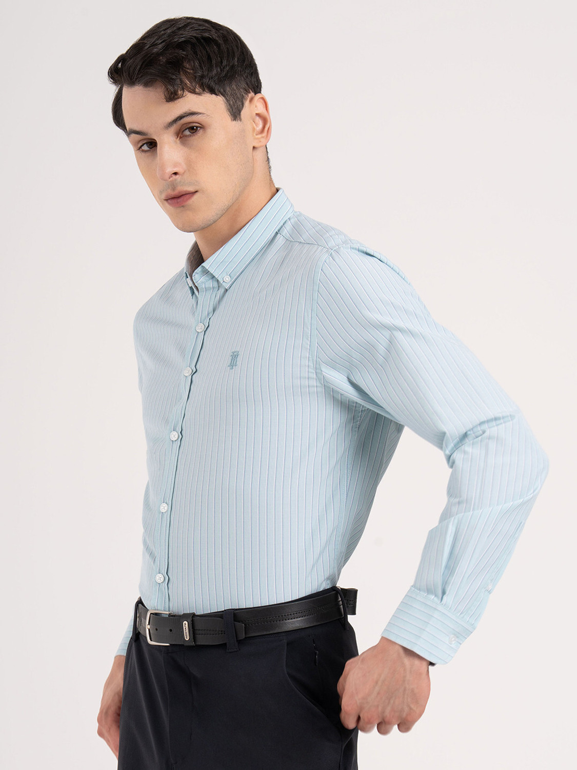 Image of RED TAPE Men Striped Casual Blue Shirt