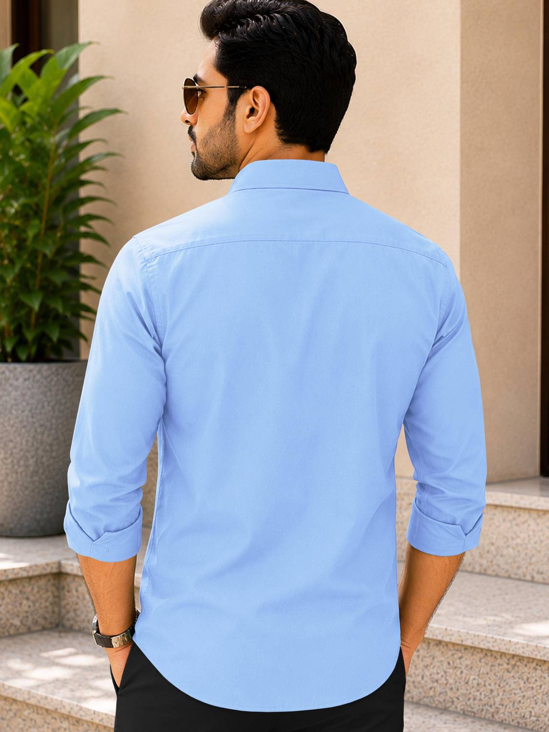 VeBNoR Men Light Blue Shirt - Image 3