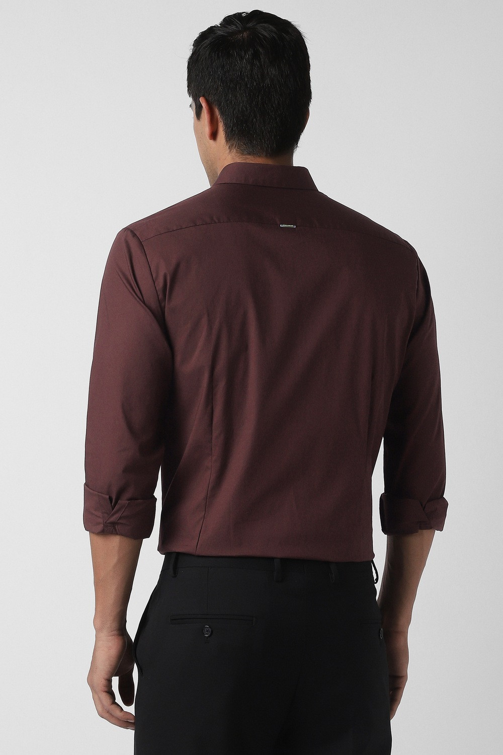 Image of PETER ENGLAND Men Color Block Formal Brown Shirt
