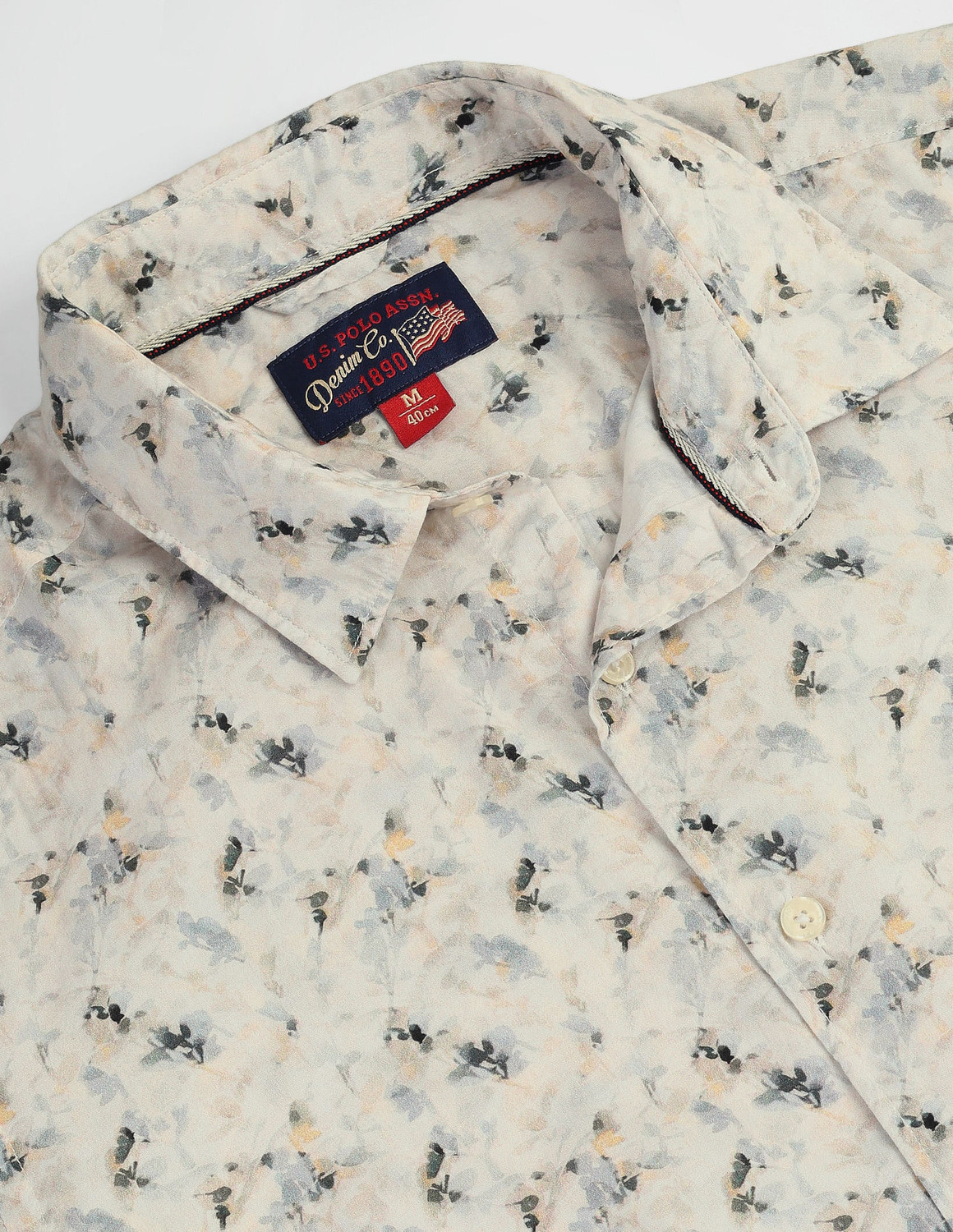 Image of U.S. POLO ASSN. Men Printed Casual Green Shirt