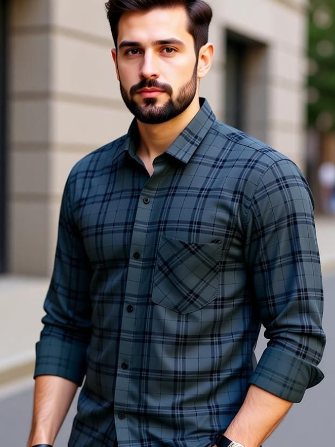 Image of SEEWAYS Men Striped Casual Grey Shirt
