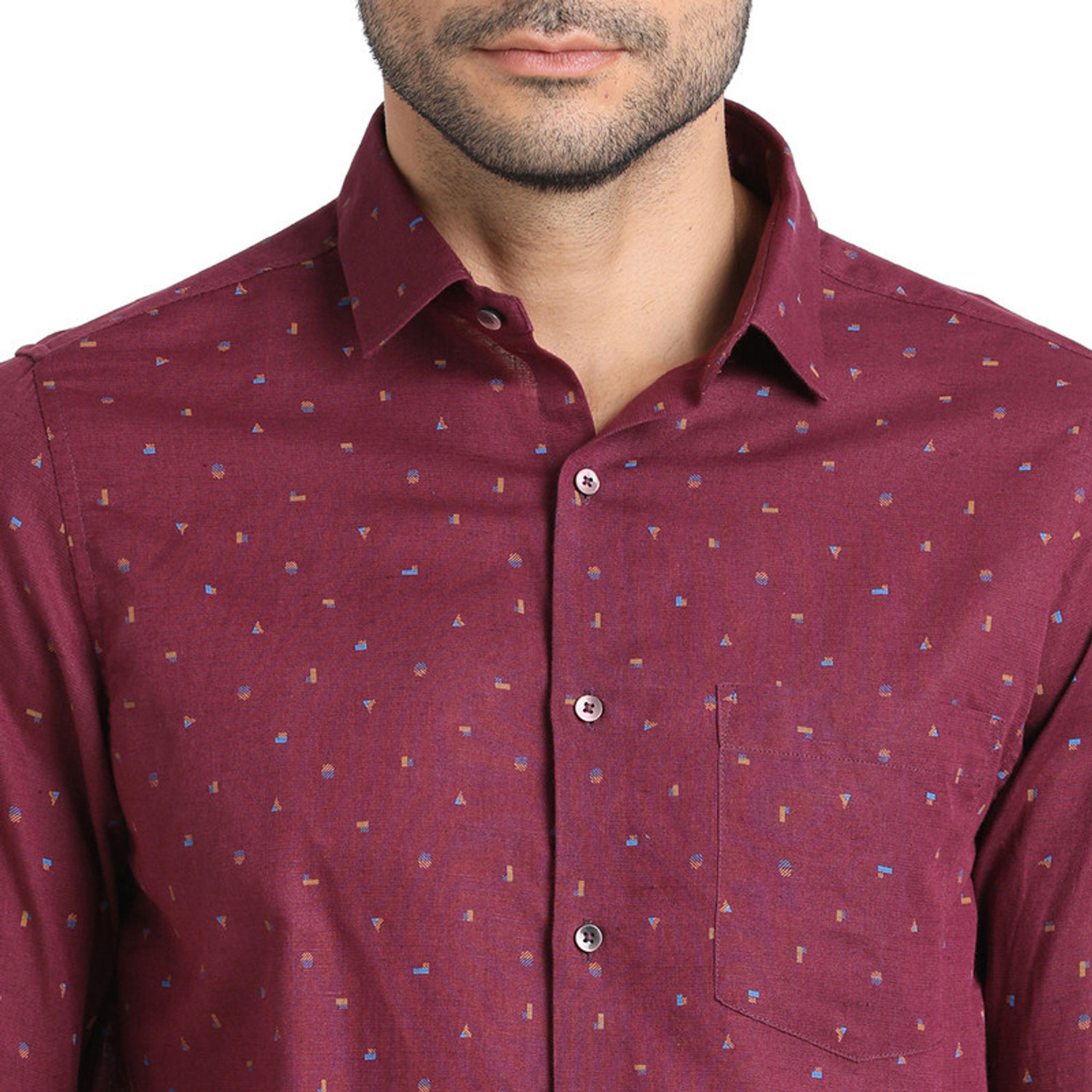 Image of TURTLE Men Printed Casual Maroon Shirt