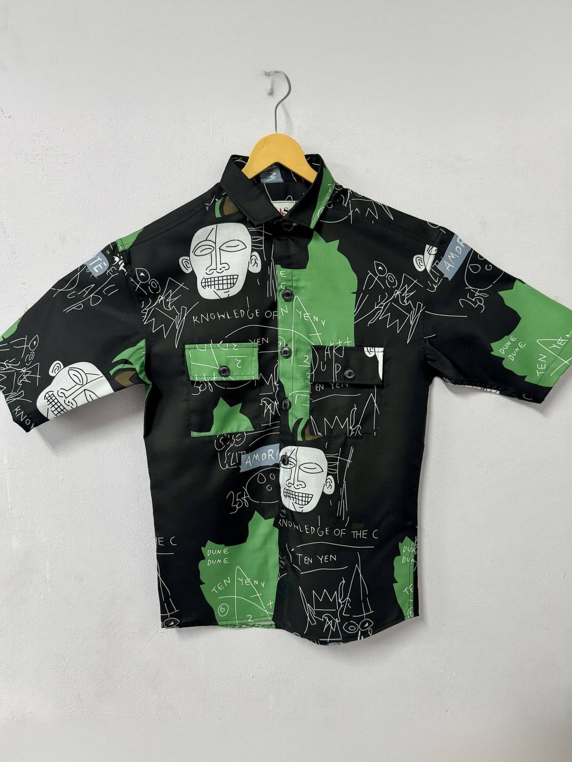 AKSK Men Printed Casual Black Shirt