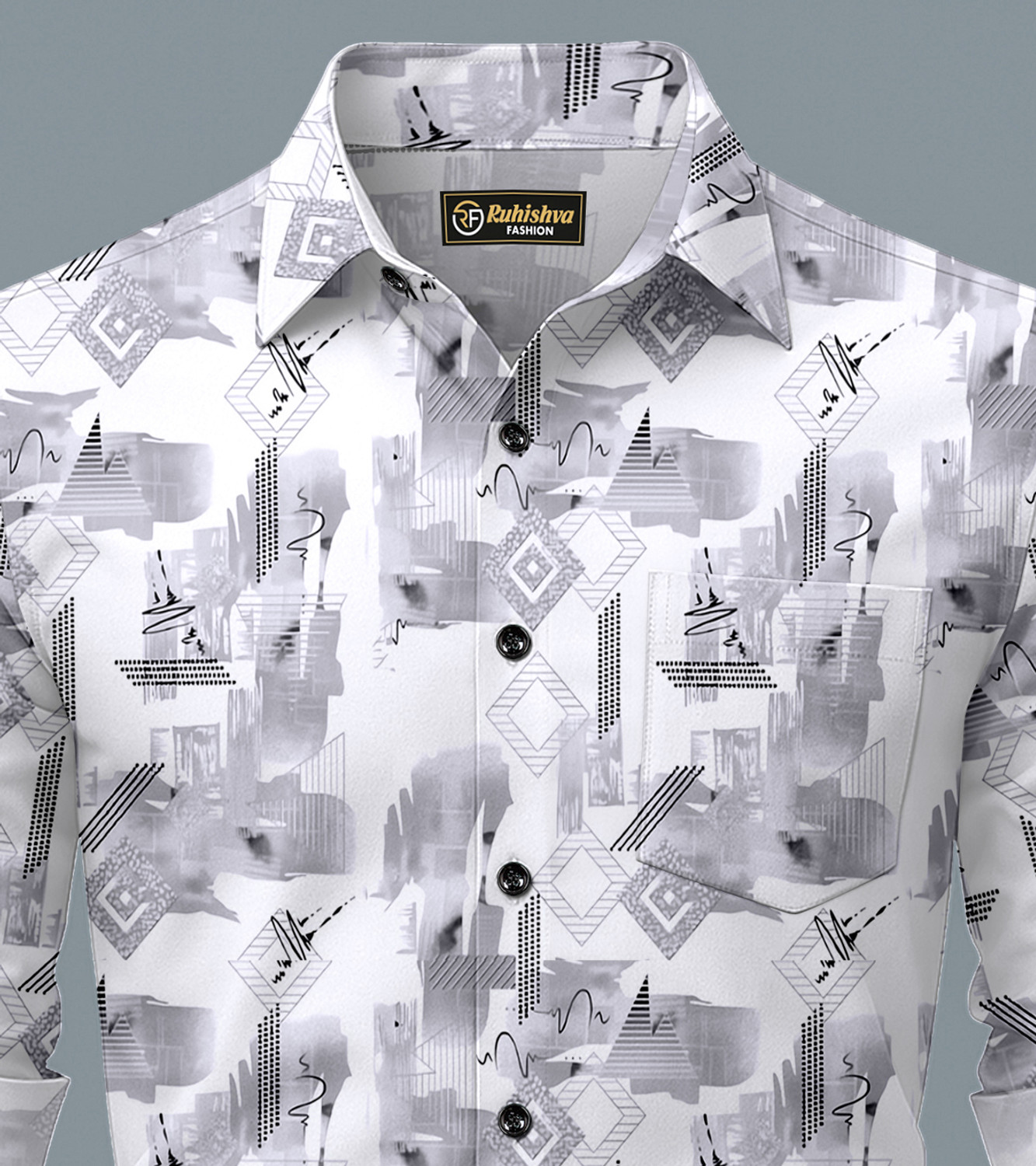 Image of RUHISHVA FASHION Men Printed Casual Multicolor Shirt