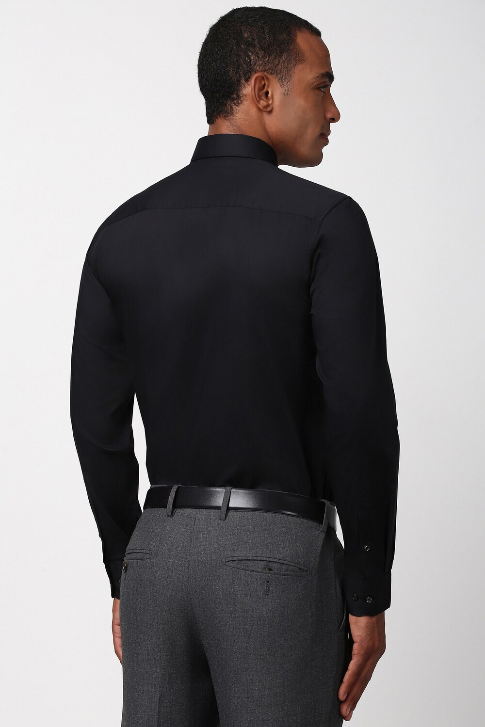 Image of PETER ENGLAND Men Solid Formal Black Shirt