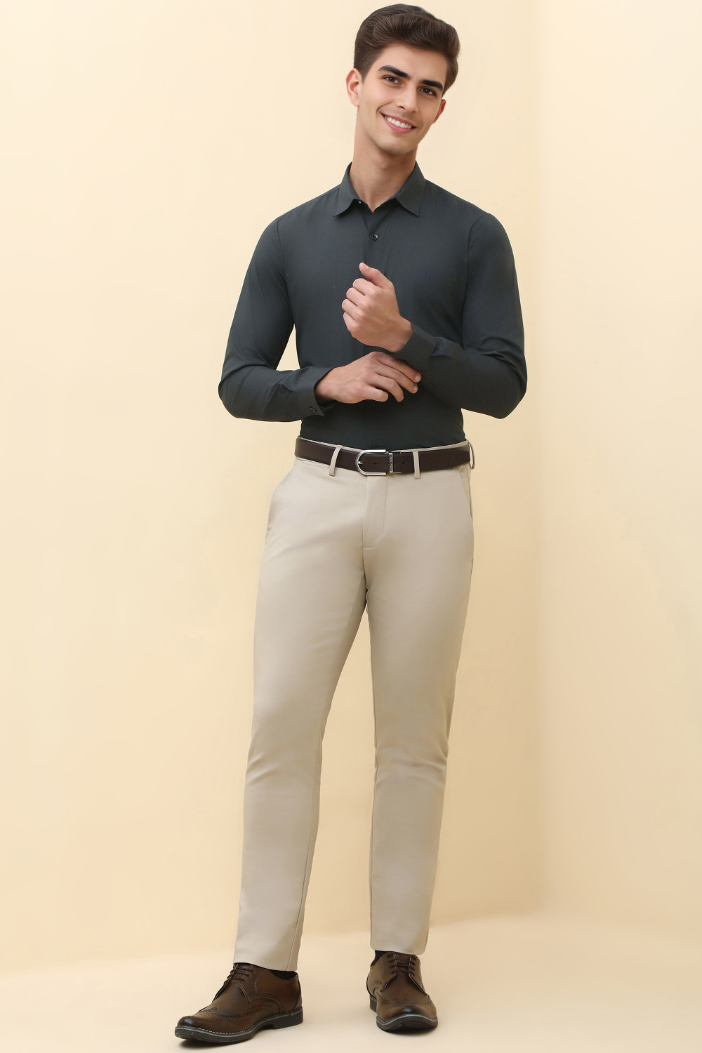 Image of Allen Solly Men Solid Casual Multicolor Shirt