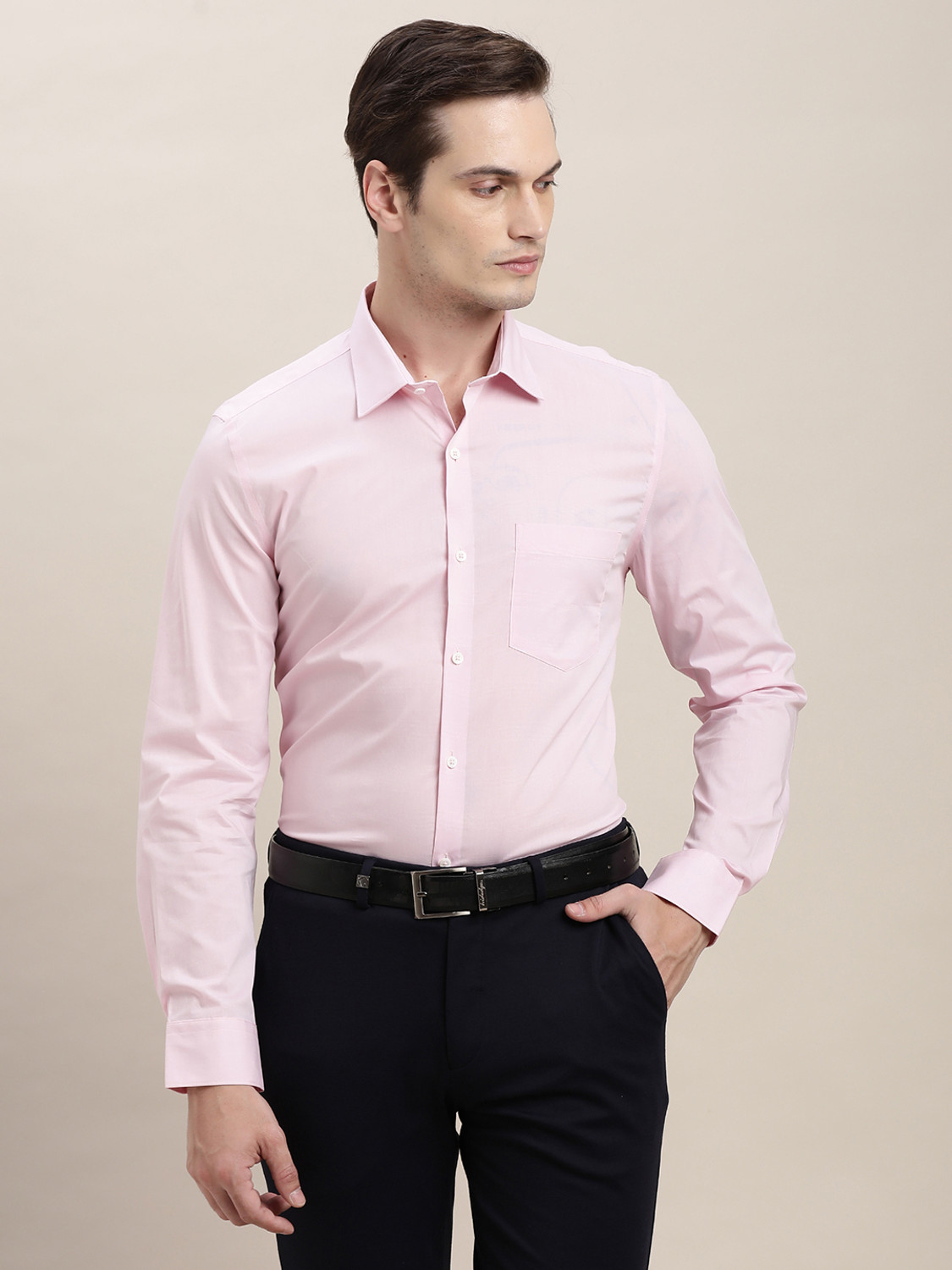 TURTLE Men Checkered Formal Pink Shirt