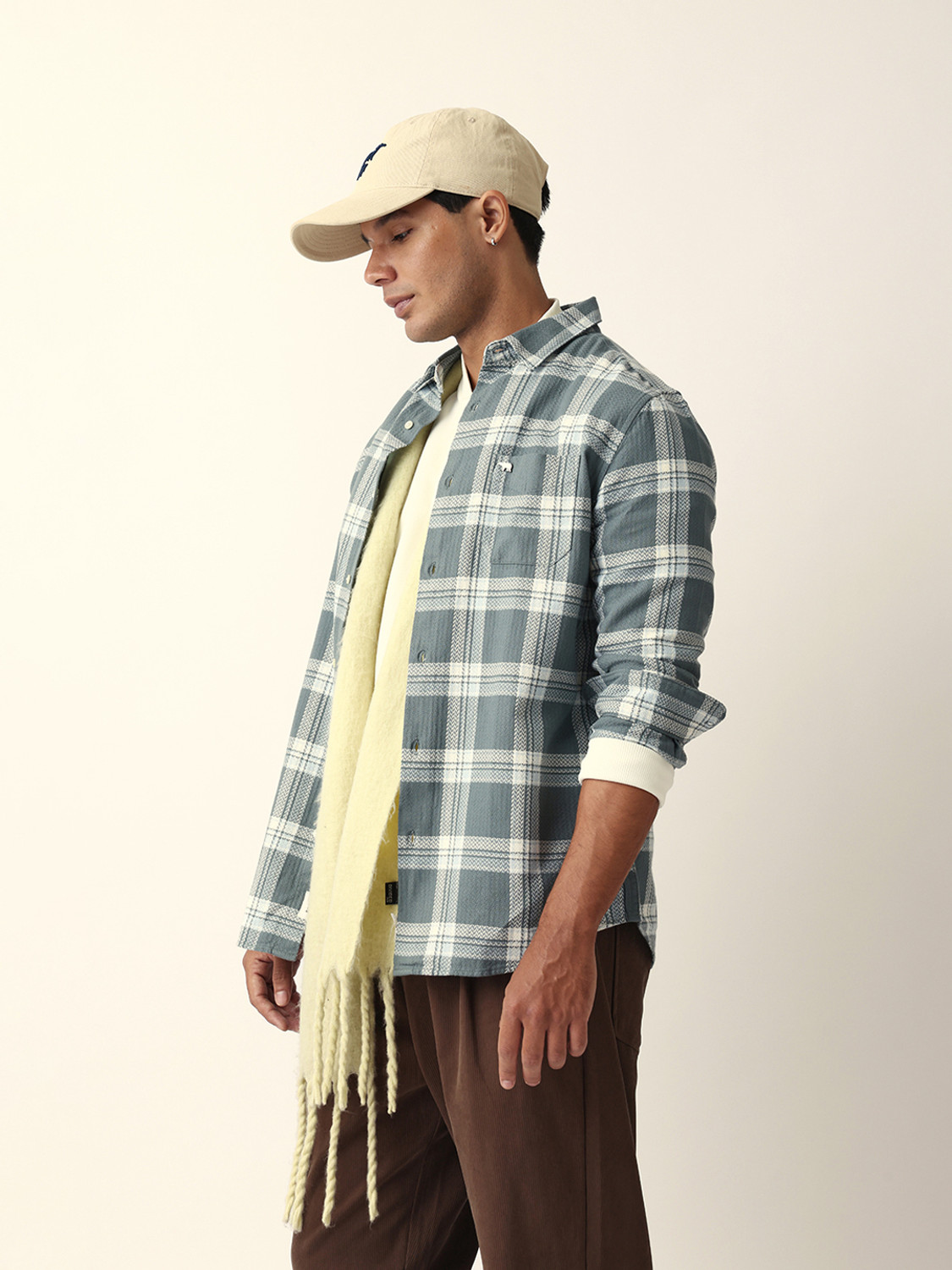 Image of THE BEAR HOUSE Men Checkered Casual Multicolor Shirt