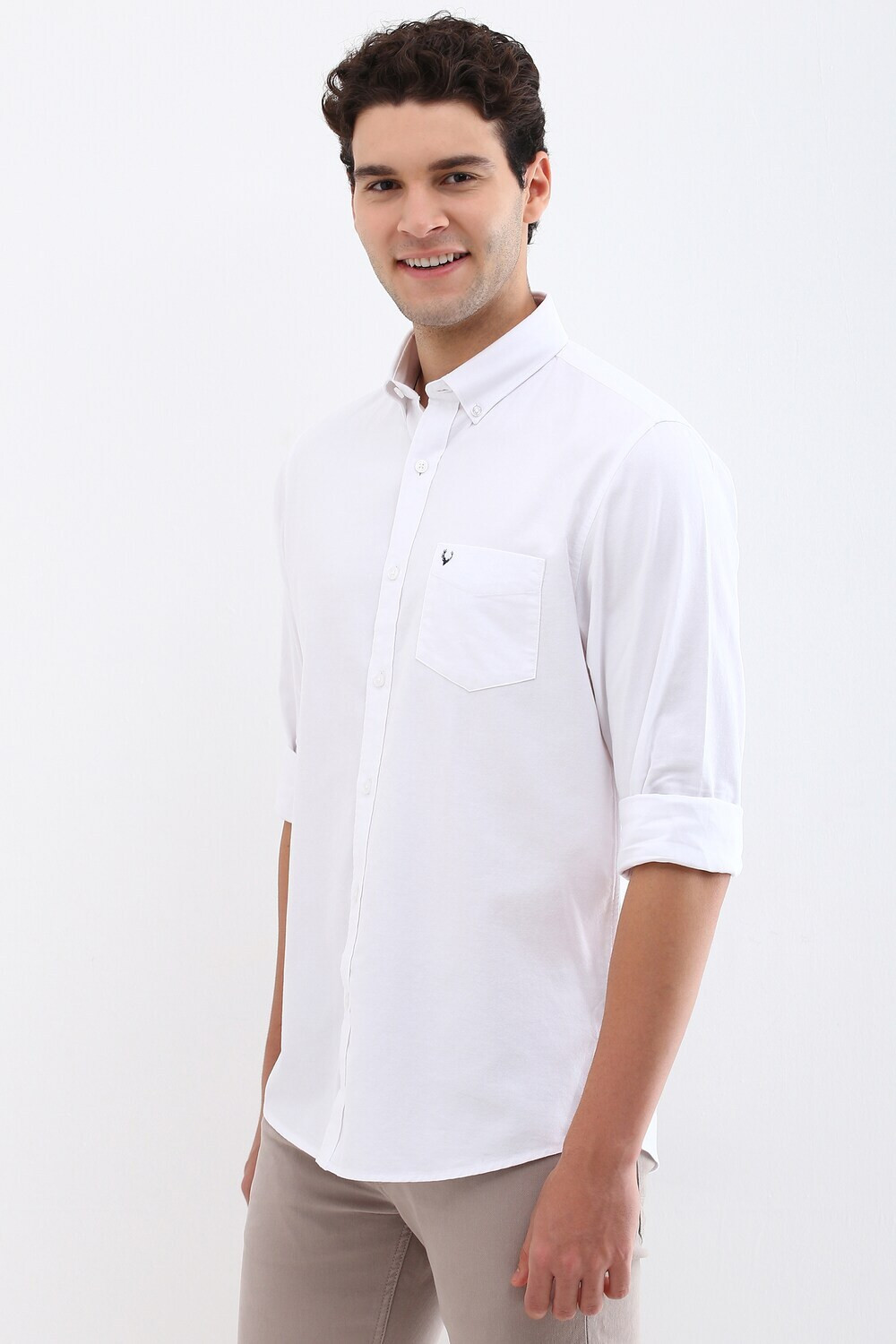Image of Allen Solly Men Solid Casual White Shirt