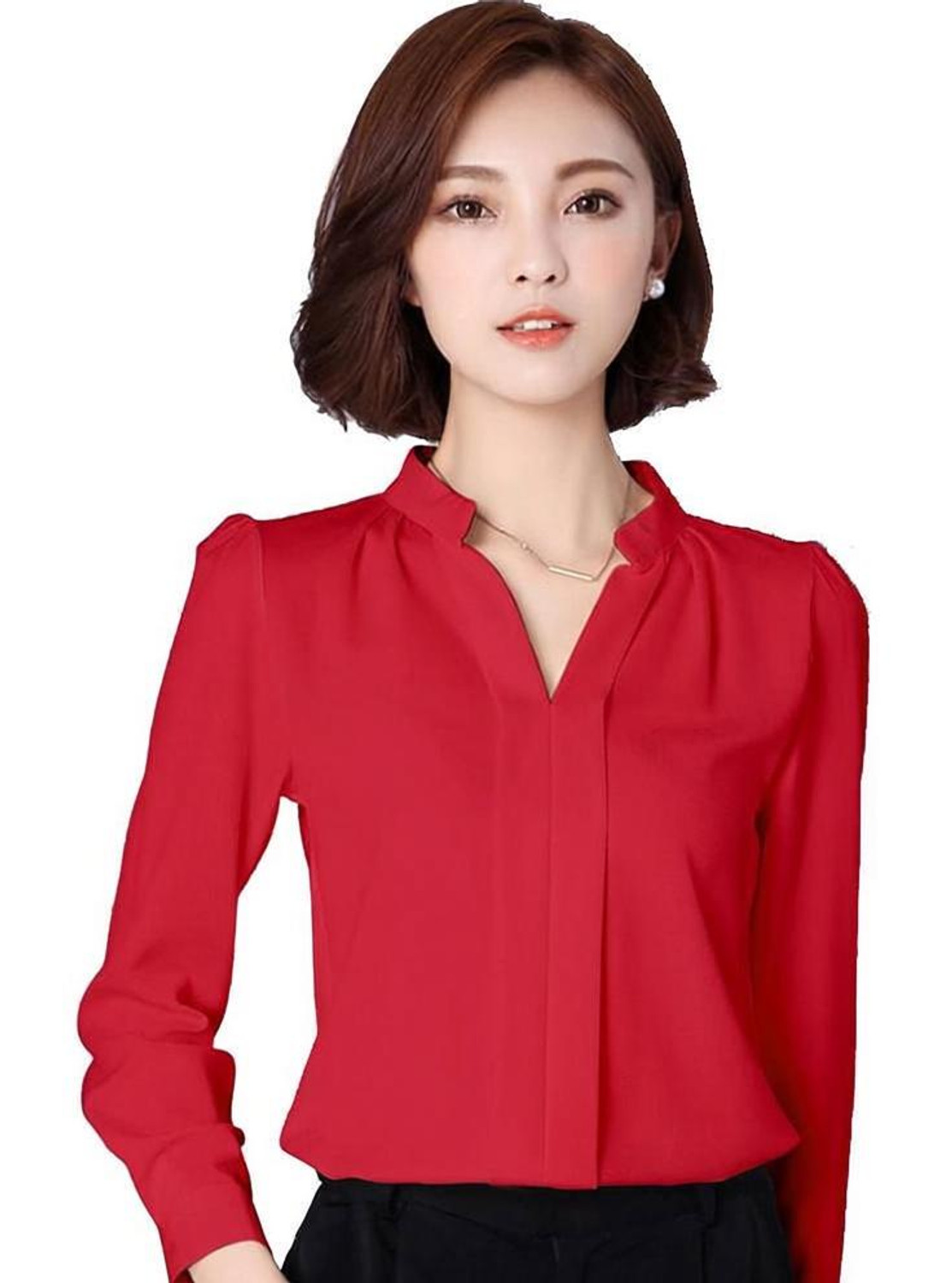 Image of Tishani Women Solid Casual Red Shirt