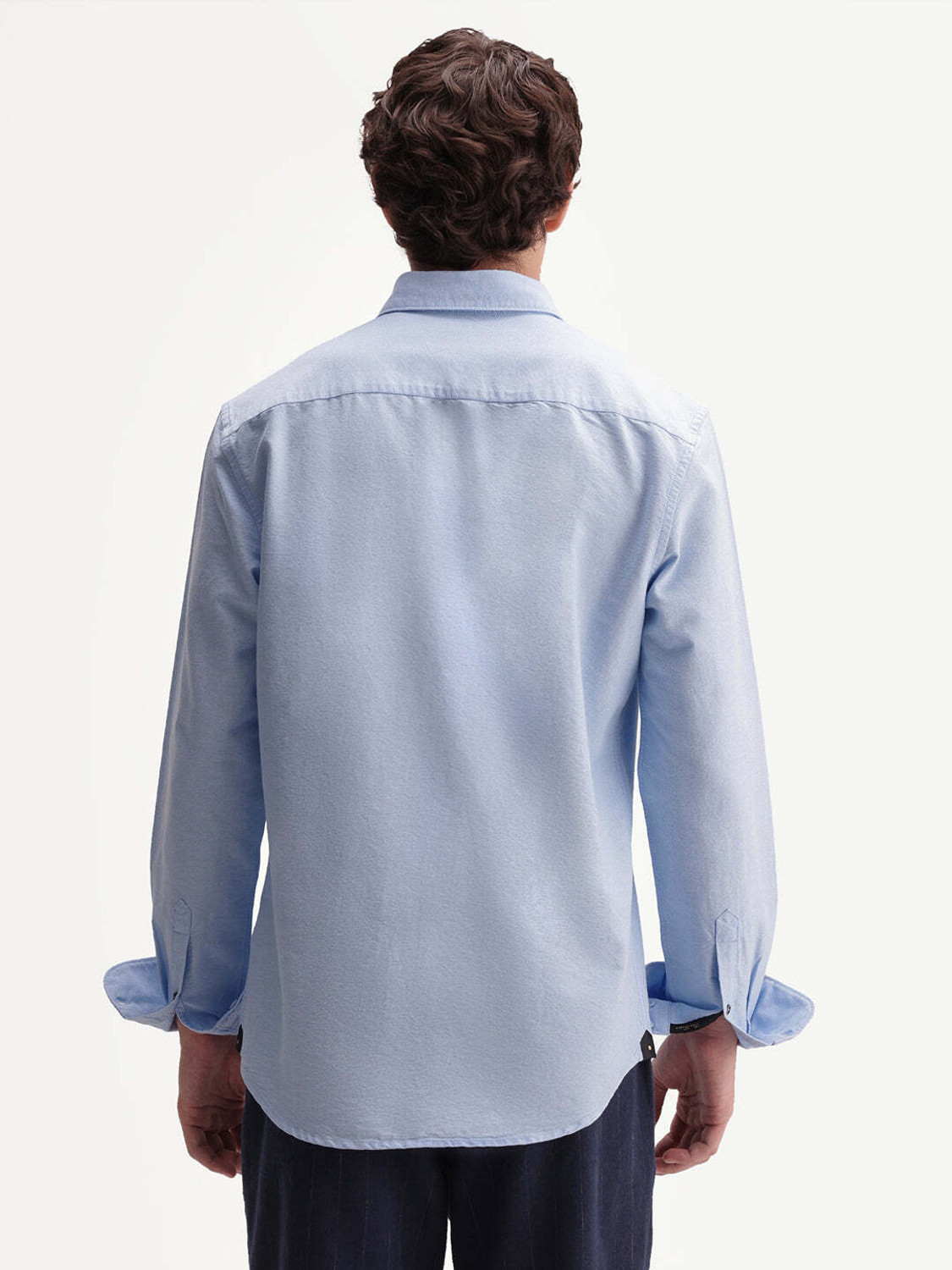Image of RARE RABBIT Men Solid Casual Blue Shirt