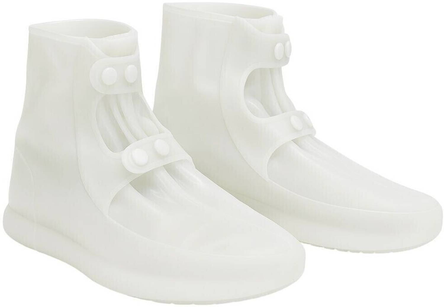 BAWALY Reusable Waterproof Silicone Shoe Cover for Rain | Anti-Slip Protector | 30.5 CM Silicone White Boots Shoe Cover, Toes Shoe Cover