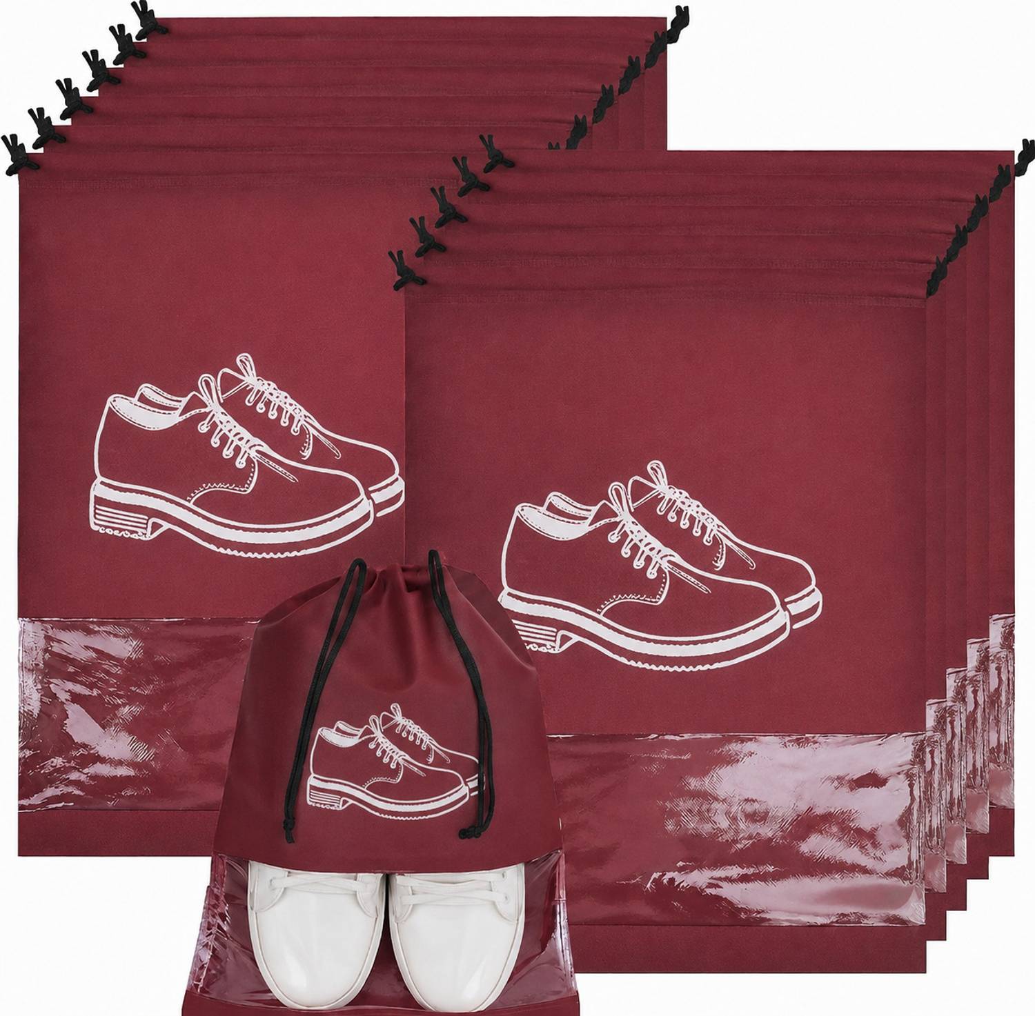 ALPHA WING Maroon Shoe Cover Cotton Maroon Flat Shoe Cover, High Ankle Shoe Cover, High Heeled Shoe Cover, Toes Shoe Cover