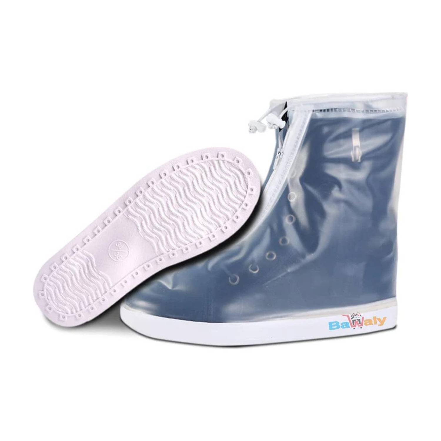 BAWALY Waterproof Shoes Cover, Rain Boot Shoe Covers for womem/men Polyresin White Boots Shoe Cover