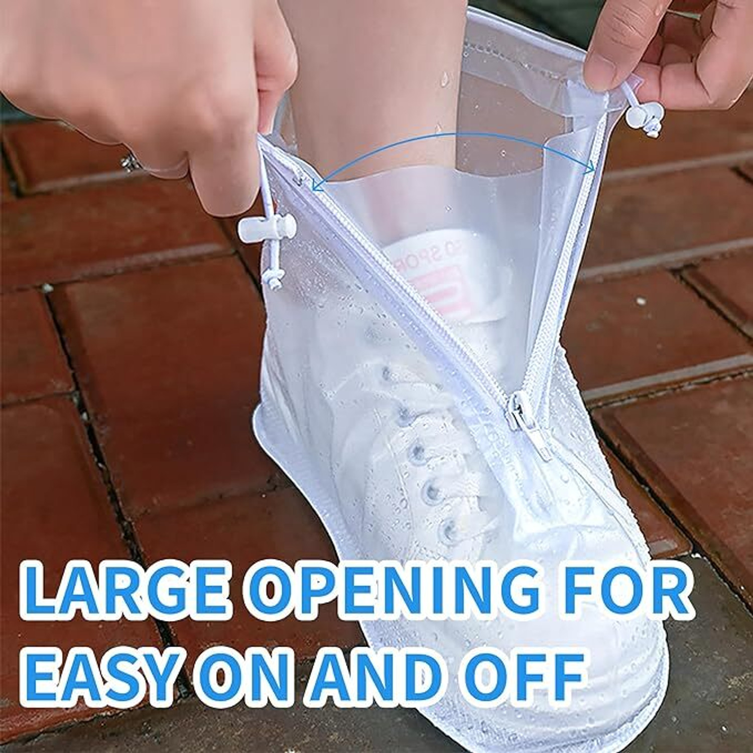 Image of MSVTRADESS Shoes Cover Waterproof Sand Control Non-Slip Shoes Cover Reusable Rain Silicone WHITE Boots Shoe Cover