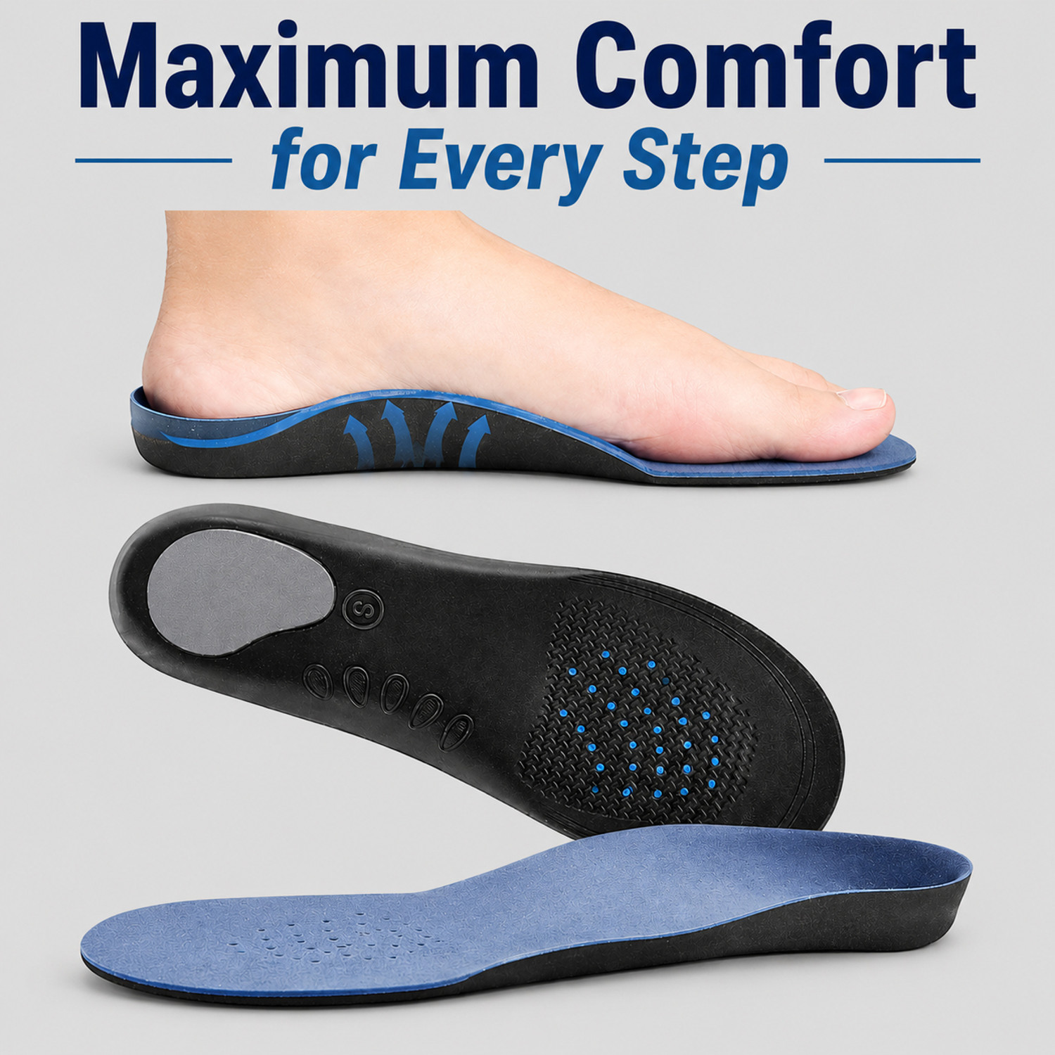 Image of mPix Adjustable Orthopedic Insoles for Flat Foot Support Comfortable Shoe Pads Form Arch Regular Shoe Insole