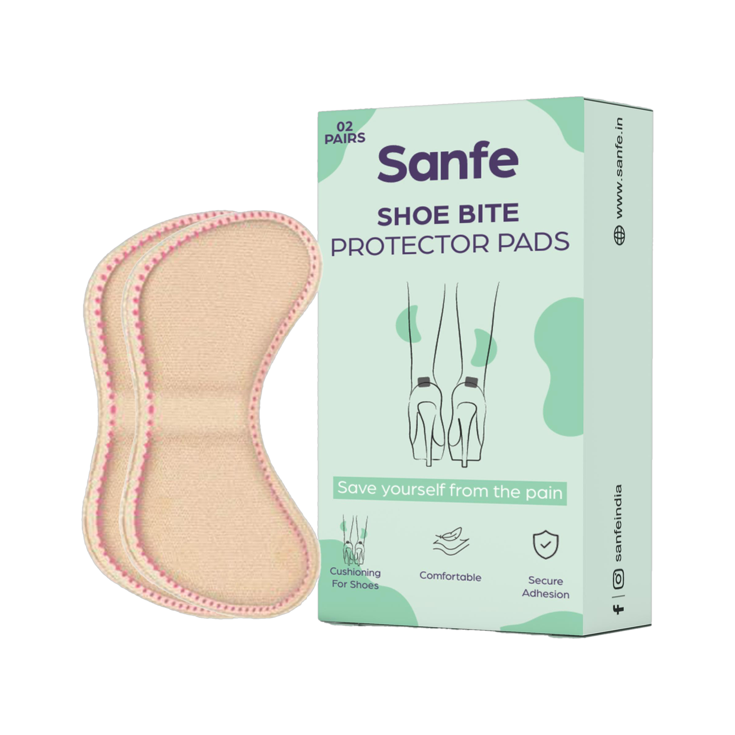 Sanfe Shoe Bite Protector Pads Form Heel Liner Regular Shoe Insole