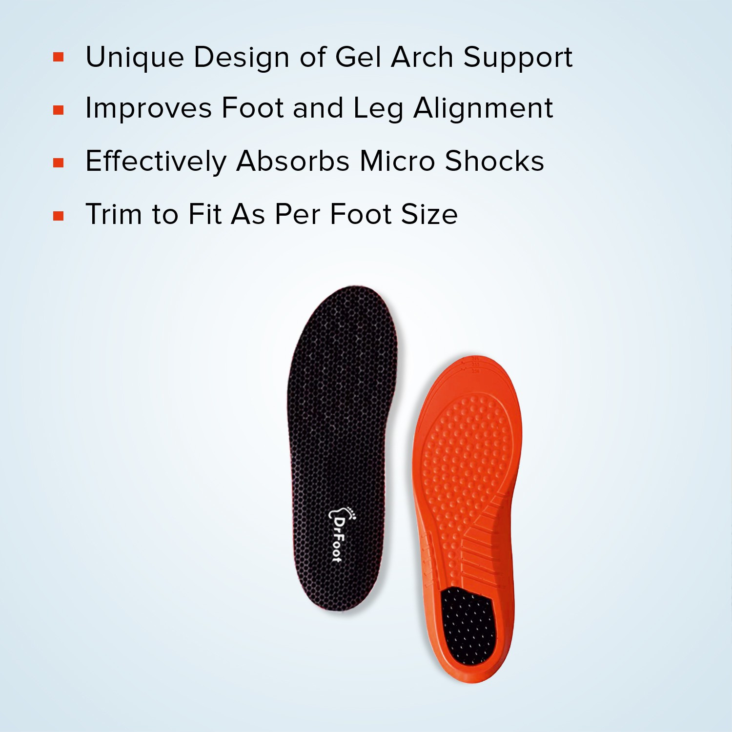 Image of Dr Foot Arch Support Gel Insole Pair For Men & Women - 1 Pair (Medium Size) (Pack of 2) Insole