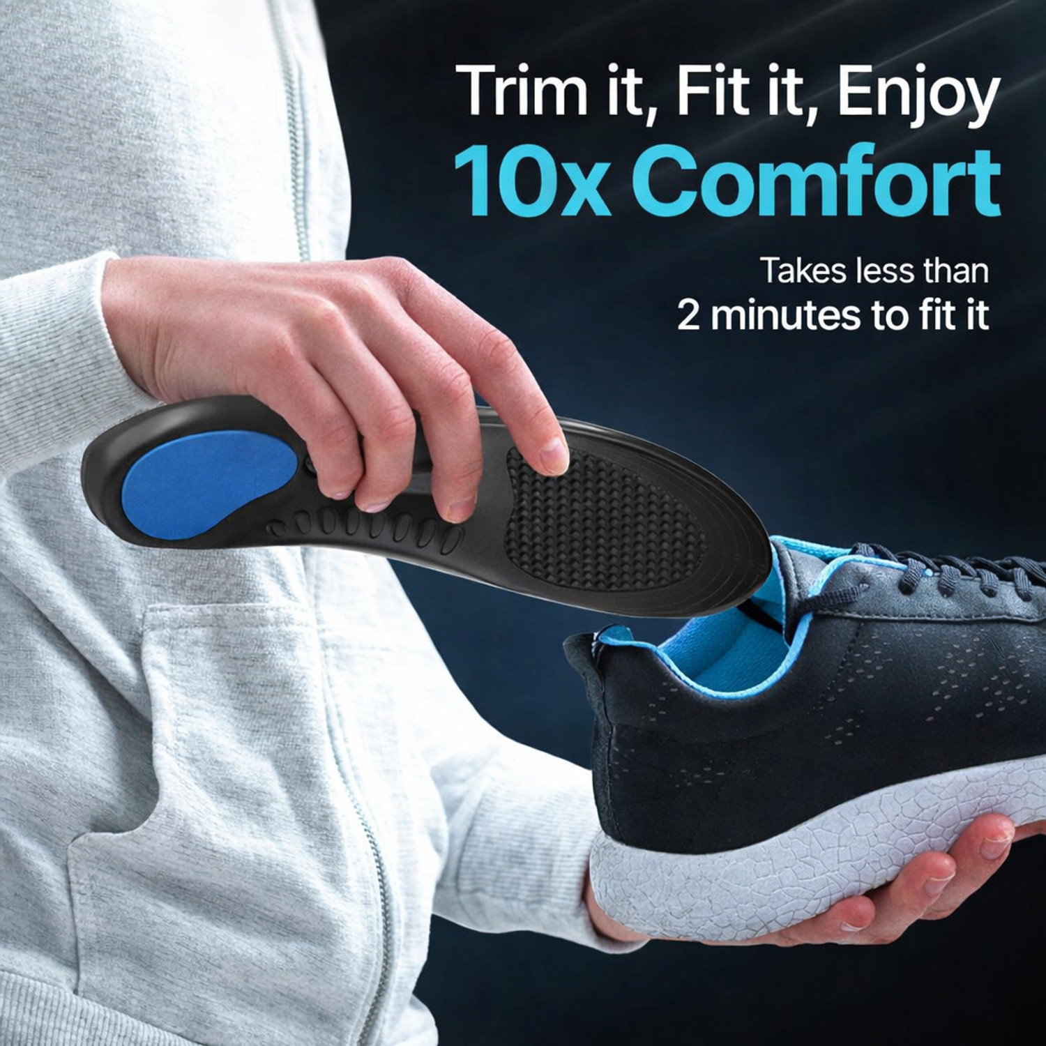 Image of mPix Adjustable Orthopedic Insoles for Flat Foot Support Comfortable Shoe Pads Form Arch Regular Shoe Insole