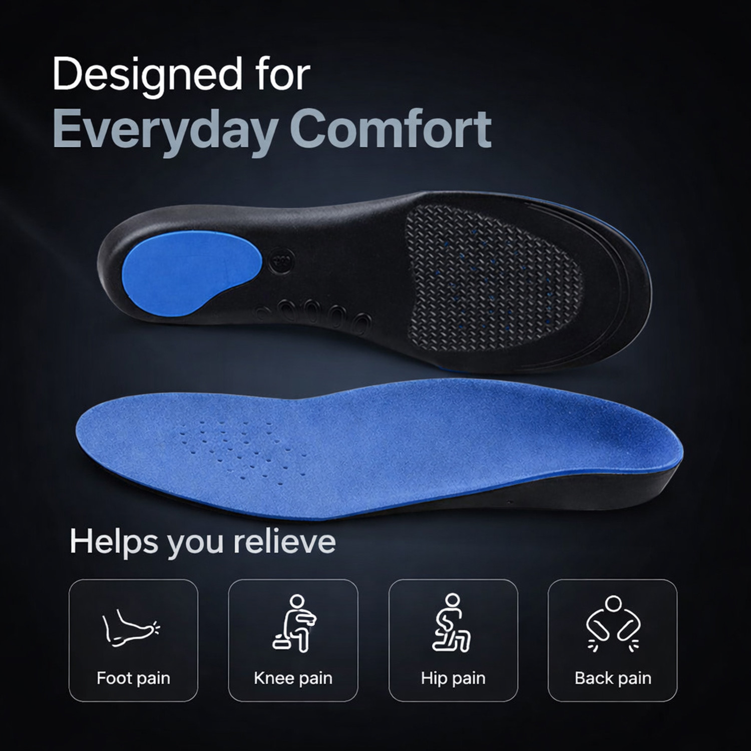 Image of mPix Adjustable Orthopedic Insoles for Flat Foot Support Comfortable Shoe Pads Form Arch Regular Shoe Insole