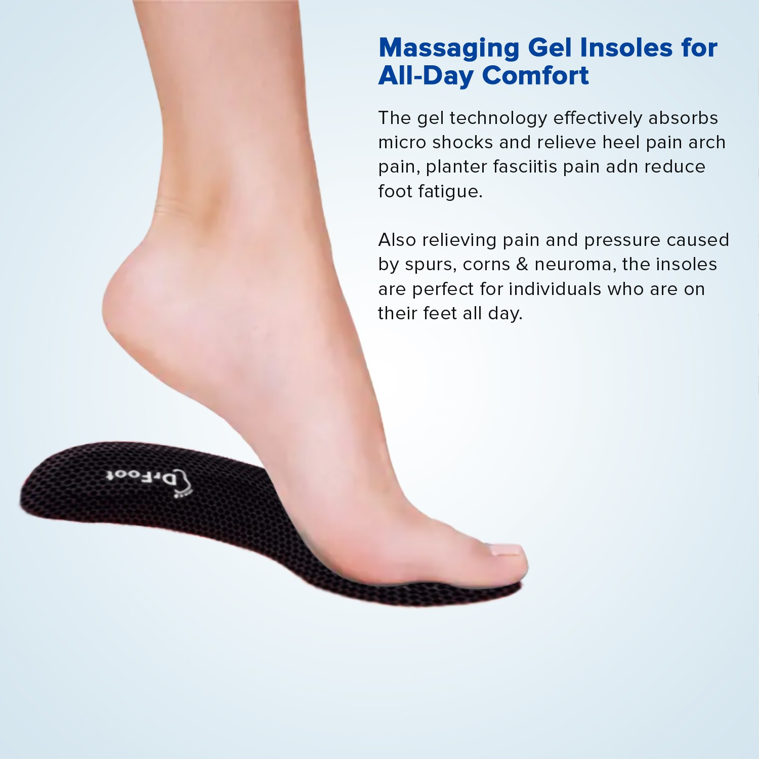 Image of Dr Foot Arch Support Gel Insole Pair For Men & Women - 1 Pair (Medium Size) (Pack of 2) Insole