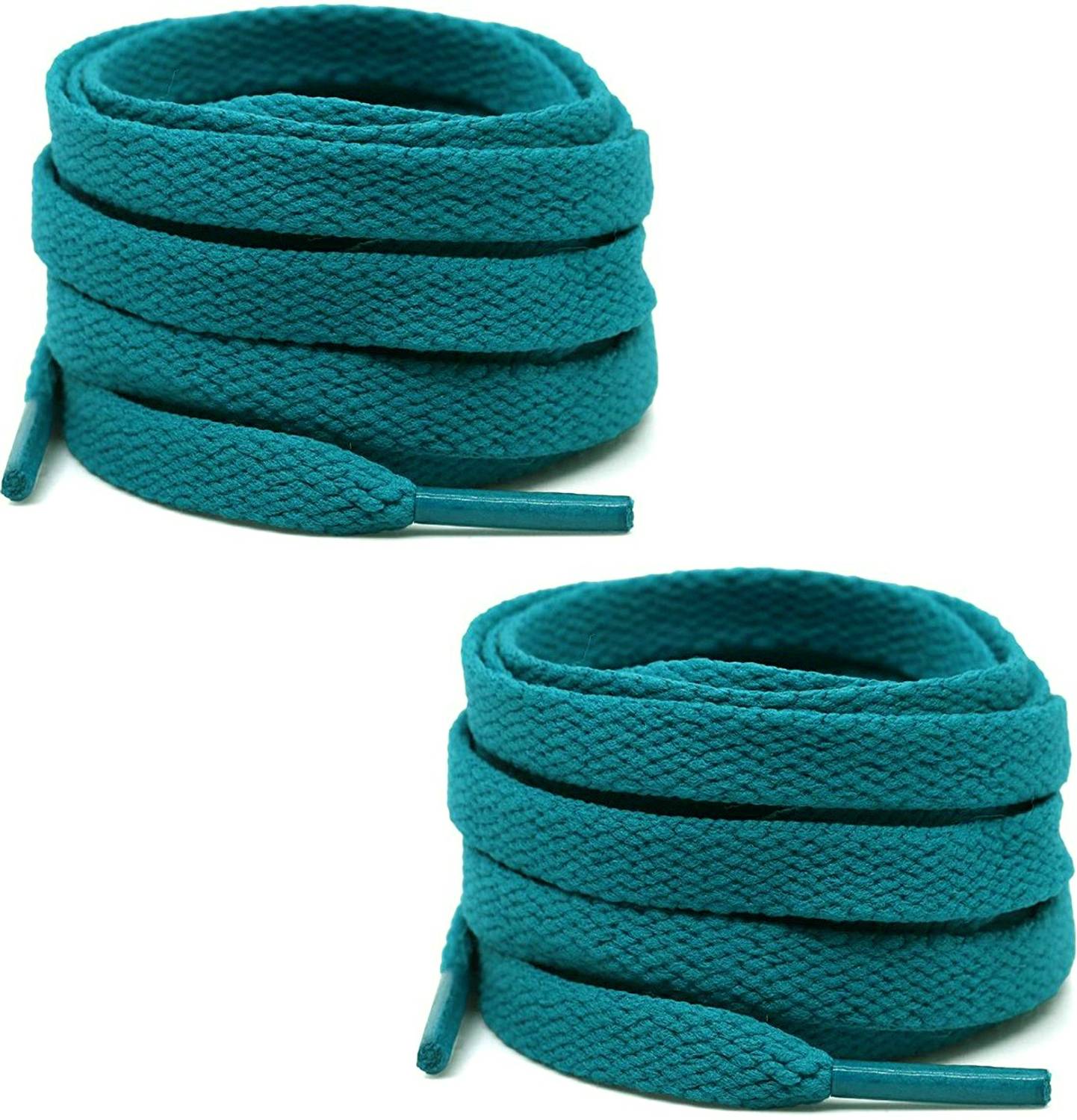 bilAnca Flat 48 Inches Long Wide Teal Color Athletic Sneakers Boot Strings (2 Pairs) Shoe Lace